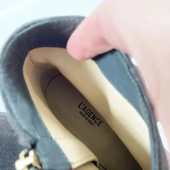 NEW L'AGENCE Jeanne Suede Block Heel Pointed Toe Bootie size 39 8.5 - Picture 8 of 9
